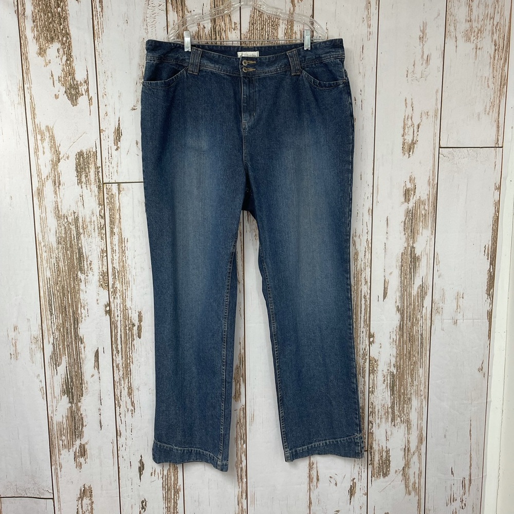 CJ Banks Wide Leg Dark Wash Jeans 20W